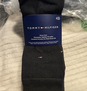 Tommy Hilfiger Classic Black Dress Socks. 4 Pair
